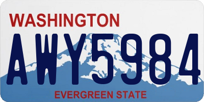WA license plate AWY5984