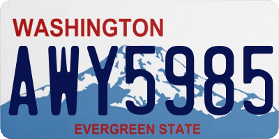 WA license plate AWY5985
