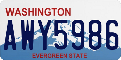 WA license plate AWY5986