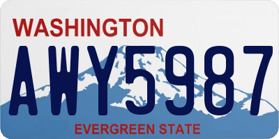 WA license plate AWY5987