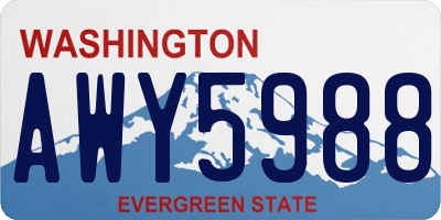 WA license plate AWY5988