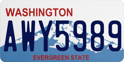 WA license plate AWY5989