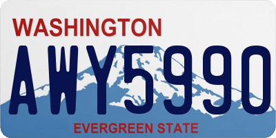 WA license plate AWY5990