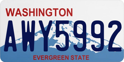 WA license plate AWY5992