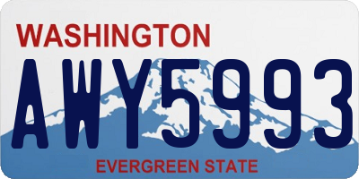 WA license plate AWY5993