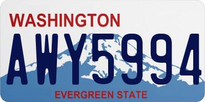 WA license plate AWY5994
