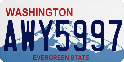 WA license plate AWY5997