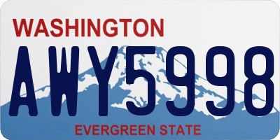 WA license plate AWY5998