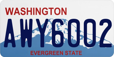 WA license plate AWY6002