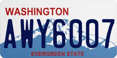 WA license plate AWY6007