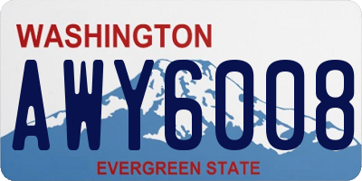 WA license plate AWY6008