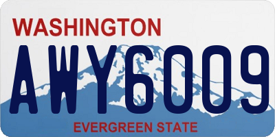 WA license plate AWY6009