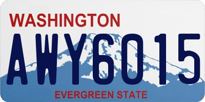 WA license plate AWY6015