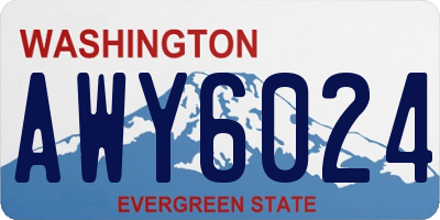 WA license plate AWY6024