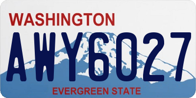 WA license plate AWY6027