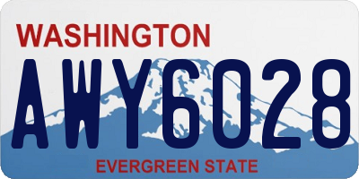 WA license plate AWY6028