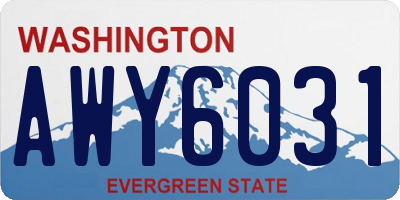 WA license plate AWY6031