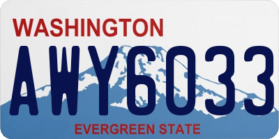 WA license plate AWY6033