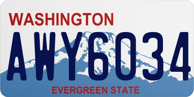 WA license plate AWY6034