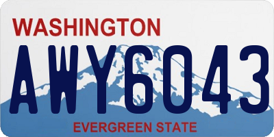 WA license plate AWY6043