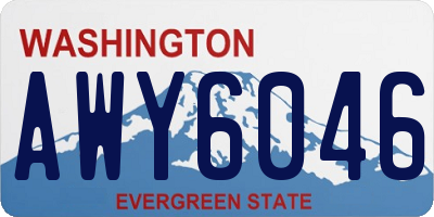 WA license plate AWY6046