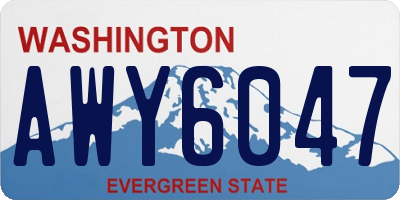 WA license plate AWY6047