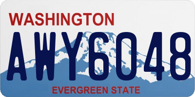 WA license plate AWY6048