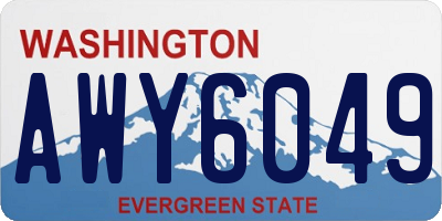 WA license plate AWY6049