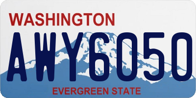 WA license plate AWY6050