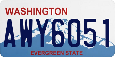 WA license plate AWY6051