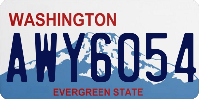 WA license plate AWY6054