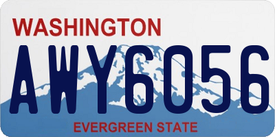 WA license plate AWY6056