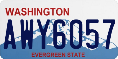 WA license plate AWY6057