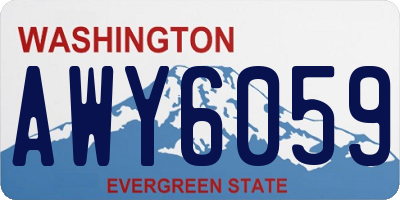 WA license plate AWY6059