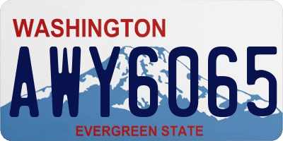 WA license plate AWY6065