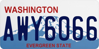 WA license plate AWY6066