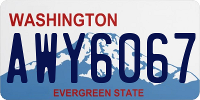 WA license plate AWY6067