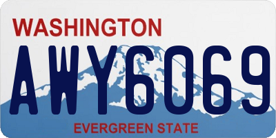 WA license plate AWY6069