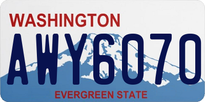 WA license plate AWY6070