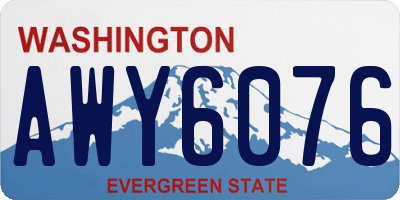 WA license plate AWY6076