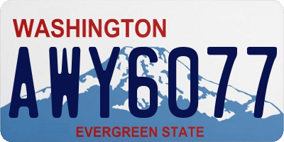 WA license plate AWY6077