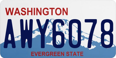 WA license plate AWY6078