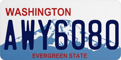 WA license plate AWY6080