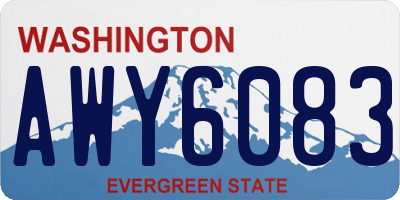 WA license plate AWY6083