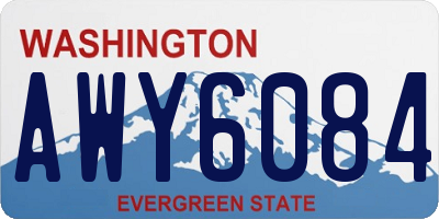 WA license plate AWY6084