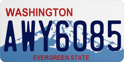 WA license plate AWY6085