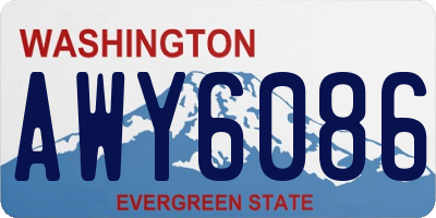 WA license plate AWY6086