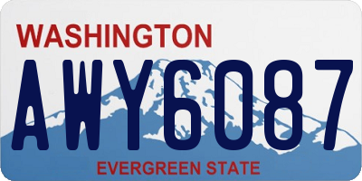 WA license plate AWY6087