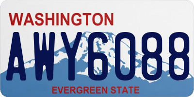 WA license plate AWY6088