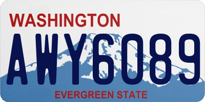 WA license plate AWY6089